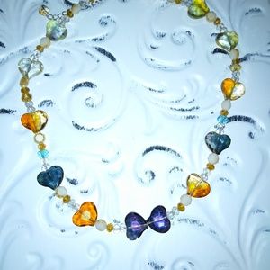 Glass heart cut necklace